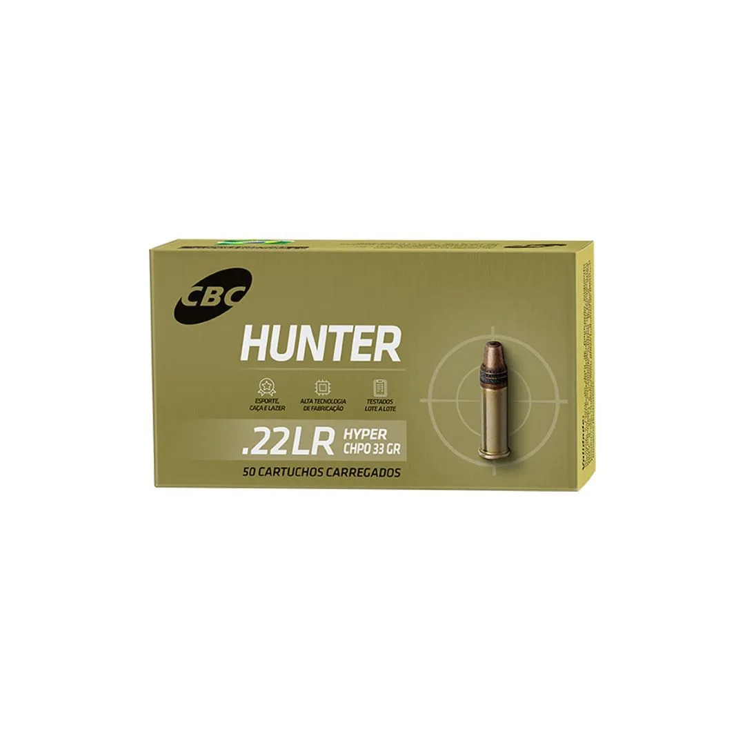 Munição .22 LR Hunter Hyper CHPO - CBC 33gr