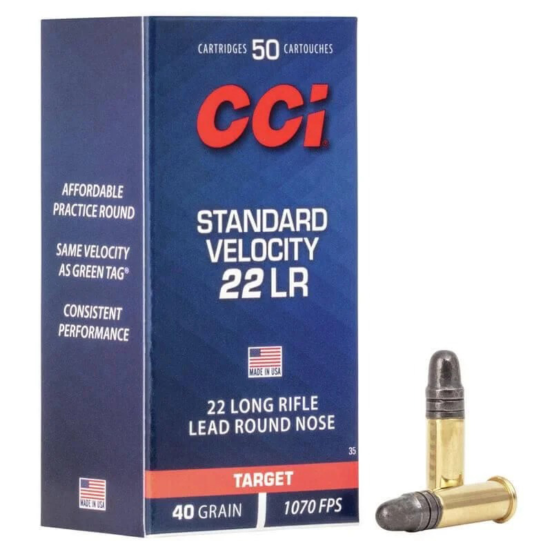 Munição CCI Cal. .22 LR Standart Velocity 40GR Caixa